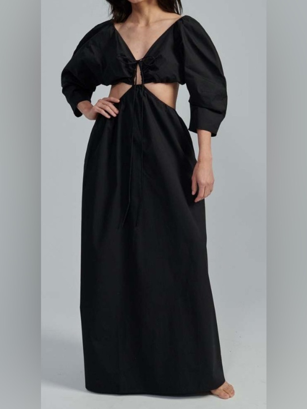 MARA HOFFMAN Shaina cutout cotton-poplin halterneck maxi dress